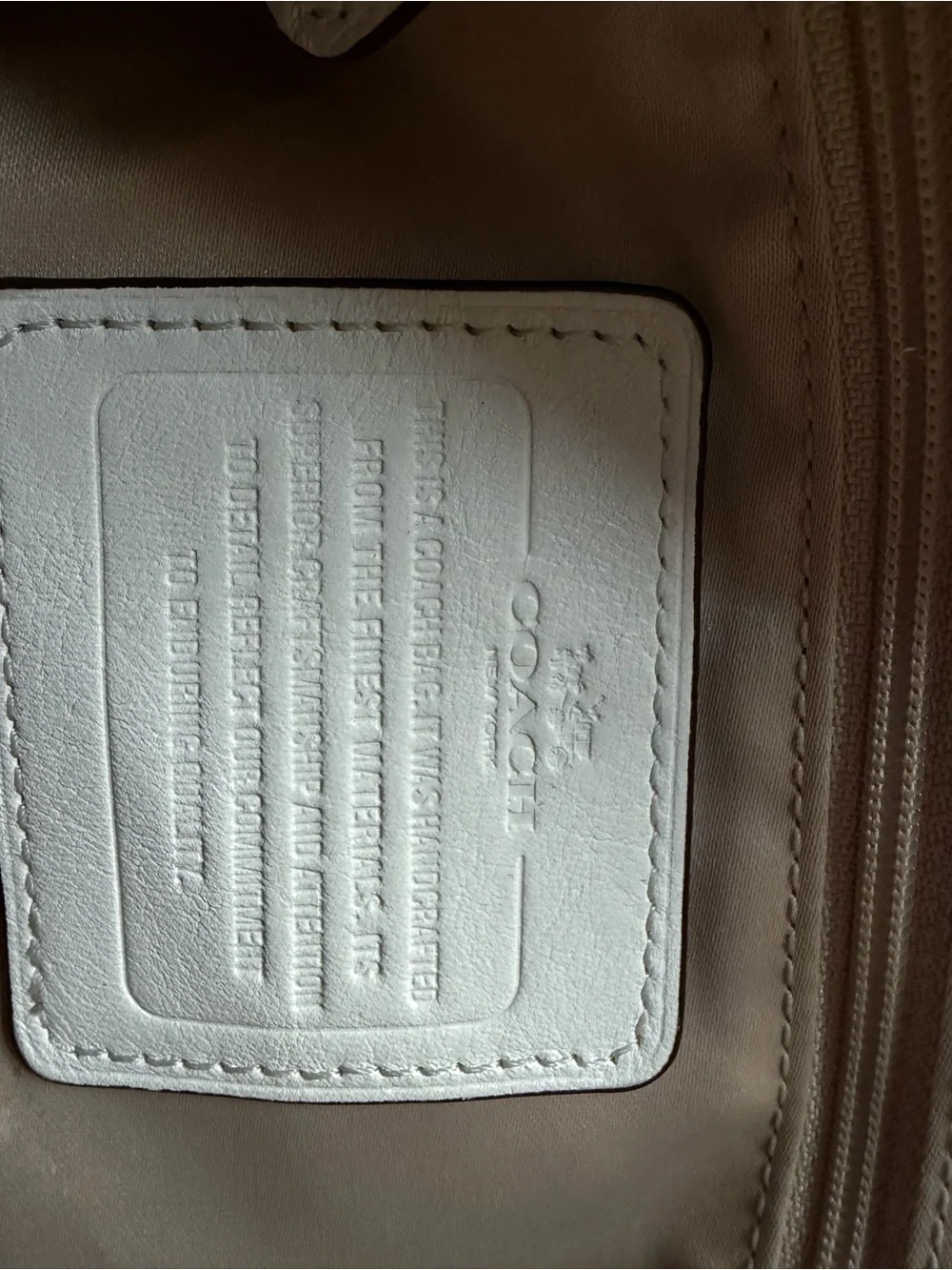 Coach White Leather Satchel with Silver Hardware